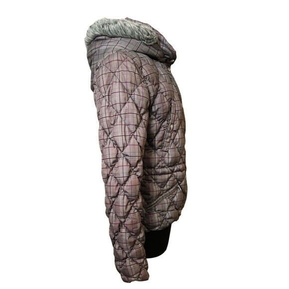 Guess Junior Women's Down Puffer Quilted Jacket Plaid Winter Coat Jacket Size M - Picture 4 of 8